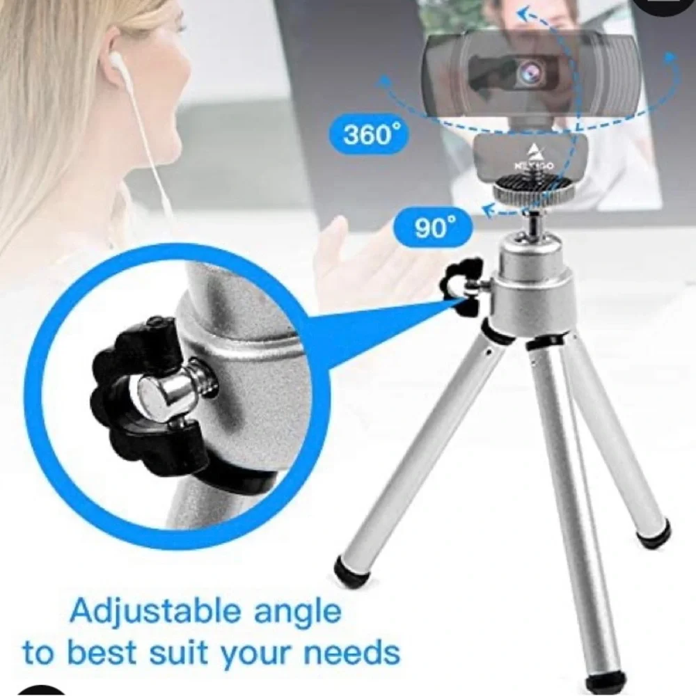 NWT 2pc mini lightweight tripod for webcam cellphone. Height Max extends 5-6.7”